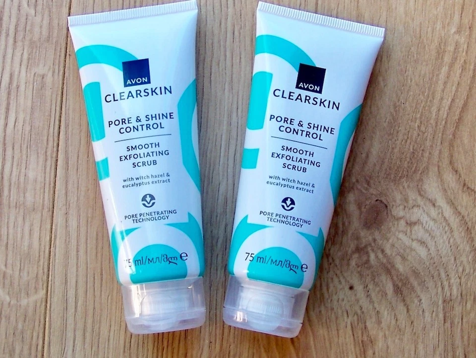 2 X Avon Clearskin Pore & Shine Control Smooth Exfoliating Scrub - 75ml  (67) - Image 1 of 1