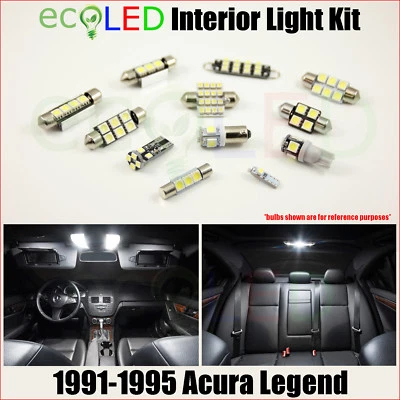 15x WHITE LED Interior Light Replacement Package Kit for 1991-1995 Acura Legend - Image 1 of 4