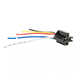 SPDT Interlocking Bosch Style 5-Pin Relay Socket Harness Base w/ Wires - Picture 1 of 7