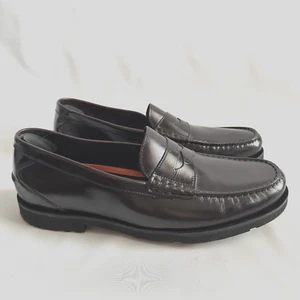 Rockport Men Sz 13 Modern Prep Burgundy Leather Penny Loafers Casual Dress Shoes - Picture 1 of 13