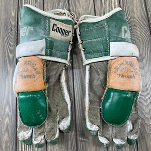 Vintage Cooper Hockey Handschuhe Herren Gürteltier Daumen grün RAR Kanada *lesen* - Bild 1 von 9