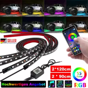 RGB LED Auto Unterbodenbeleuchtung Underglow Körper Atmosphäre Lichtleiste App - Bild 1 von 9