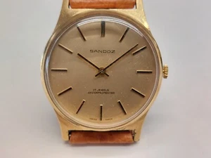 Sandoz orologio vintage uomo donna meccanico carica manuale dress watch 33 mm - Foto 1 di 12