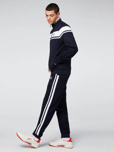 Sergio Tacchini Mens Tracksuit Damarindo Track Top and Bottoms in Navy / White