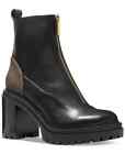 Michael Kors Cyrus Mk Logo Black Bootie Ankle Boots Shoes Heels Pumps 8.5, 9 New