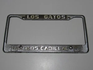 Vintage CMC Oldsmobile-Cadillac Los Gatos CA Metall Nummernschild Rahmenschild RAR - Bild 1 von 4