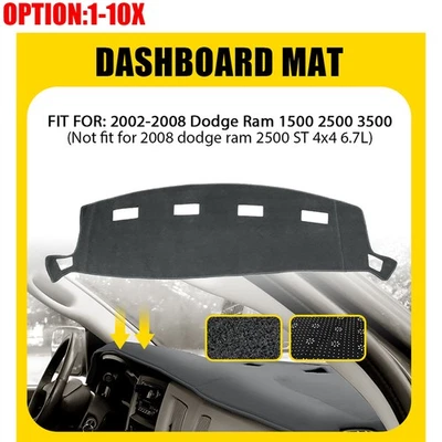 Cubierta de salpicadero alfombrilla de salpicadero protector parasol para 02-08 Dodge Ram 1500 2500 3500 Foto 1 de 4