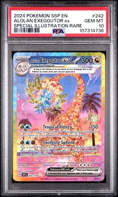 PSA 10 Alolan Exeggutor ex 242/191 Sv08: Surging Sparks Holo - Image 1 of 2