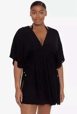 Túnica Ralph Lauren Negra Etiqueta Arrugada Natación Playa Cubrir Negra S *NUEVA CON ETIQUETAS* $115 Foto 1 de 4