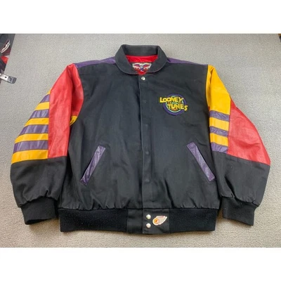 Vintage Men Jeff Hamilton Looney Tunes Leather Jacket Large 90s Cartoon SZ Large - Image 1 of 4