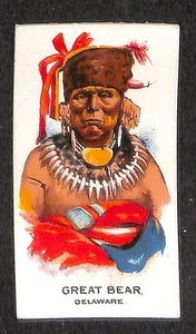 V253 Canadian Chewing Gum, Indian Chiefs, 1932, Great Bear, Delaware - Picture 1 of 2