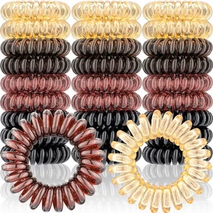 27 PCS Spiral Hair Ties,No Crease Coil Hair Ties, Cord Hair Ties for Thick Ha... - Picture 1 of 8
