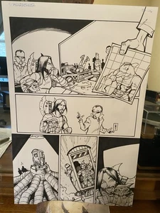 BEARDZZER VS. DOLPH FUNYUN, ARTE ORIGINAL DE CÓMICS 11 X 17 POR BILL MAUS, BRZRKR - Imagen 1 de 15
