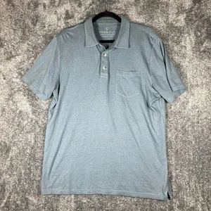 Free Fly Shirt Mens Large Blue Polo Performance Bamboo Short Sleeve Casual - Picture 1 of 7