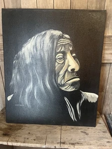 quadro indiano su tela 36x28 artista unico nel suo genere Ekota Wolf - Foto 1 di 5