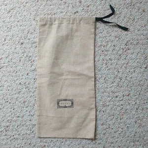 GUCCI Dust Bag Natural Beige Spell Out Logo Authentic Designer Luxury 17x8" - Picture 1 of 6