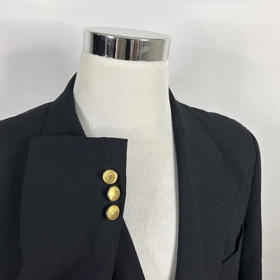 Blazer Bobby Jones 42L Vintage 100% Lã Ouro Preto Três Botões Totalmente Forrado - Imagem 1 de 4