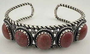 CAROLYN POLLACK RELIOS AMERICAN WEST 925 RHODONITE ADJUSTABLE BRACELET K214B - Picture 1 of 5