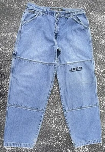 Vintage 1990s JNCO Wide Leg Skater Gruff Jeans Double Knee 38x32 Made in USA - Picture 1 of 8