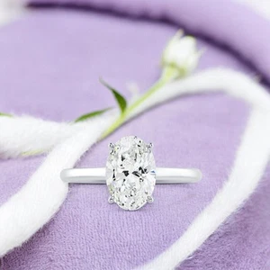 14k Gold Wedding Ring 1 Carat IGI Lab Created Oval Cut Diamond White Size 6 7 8 - Picture 1 of 11