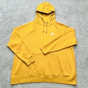 Nike Essential Mustard Heather Fleece Hoodie Womens 2X Gold Pullover Streetwear - Picture 1 of 7
