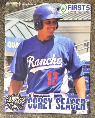 Foto de Rancho Cucamonga Quakes #12 Corey Seager 8,5"x11", primeros 5 San Bernardino Foto 1 de 2