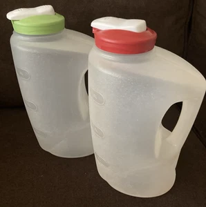 Rubbermaid Pitchers - 1 Red & 1 Green Lid - 1-Gallon Each -VTG (TWO) - Picture 1 of 11