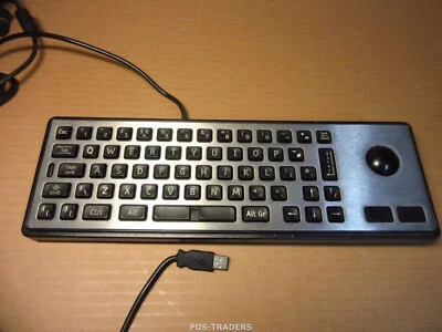 NCR STORM 2336 USB Rugged QWERTY Keyboard with Trackball Silver Metal - NO STAND - Bild 1 von 4