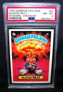 GPK, 1985, 1st Series, #8b Blasted BILLY - CHECKLIST - Matte - OS1, PSA 8, NM-MT - Picture 1 of 4
