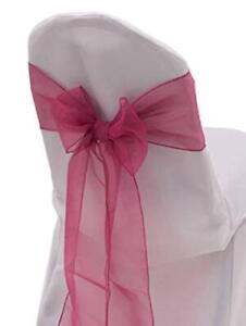 MDS Pack of 10 Organza Chair Sashes Bows for Wedding Reception Event Banquets...