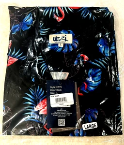 ALOHA by UZZI Herren Hawaiihemd - schwarz mit Flamingos - Large - NEU - Bild 1 von 7