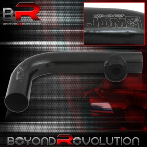 90 Degree Elbow 63.5MM Aluminum Piping Turbo SQV SSQV Flange BOV Adapter Pipe BK - Picture 1 of 3