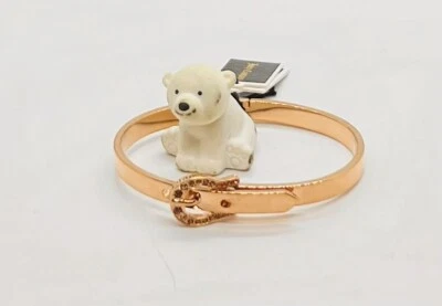 "Brazalete con hebilla pavé tono oro rosa Juicy Couture nuevo con etiquetas, tamaño 2,5"" x2""" Foto 1 de 4