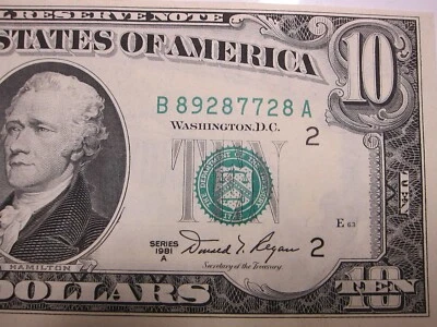 1981A $10 FRN #B89287728A - Image 1 of 4