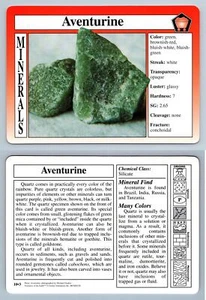 Aventurine #10.3 - Minerals - Treasures Of The Earth Grolier Card - Picture 1 of 1