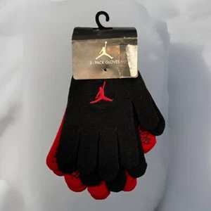 Youth Jordan Knit Gloves, (2) Pair - Red And Black {JJ} - Picture 1 of 8