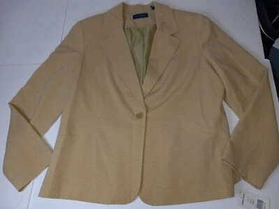 Chaqueta Blazer Karen Scott Beige y Negra 1 Botón Para Mujer Talla 18 Nueva Con Etiquetas Precio de Venta sugerido por el fabricante 53 USD Foto 1 de 4