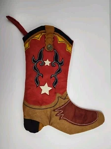Dan Dee Cowboy Boot Christmas Stocking Western Style Holiday Decor 15" - Picture 1 of 8