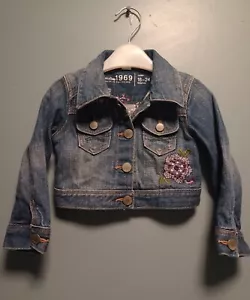 Gap Baby girls Floral Jean jacket age 18-24 months - Picture 1 of 5