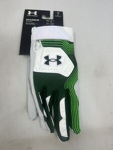 Under Armour UA Clean Up Batting Gloves Men Green/White Large New Free Shipping