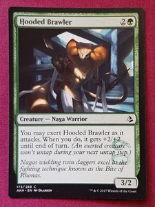 Magic The Gathering AMONKHET HOODED BRAWLER green card MTG - Foto 1 di 2