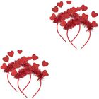 4 Pcs Love Headband Cloth Women's Wedding Accessories Valentine Bopper Hair