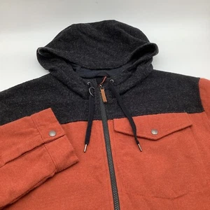 Obermeyer Mens Long Sleeve Full Zip Wool Blend Hoodie Jacket Orange Size XL - Picture 1 of 13