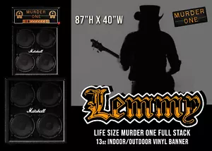 LEBENSGRÖSSE! Marshall Lemmy Wand Vinyl Kulisse/Banner Motorkopf KOSTENLOSER VERSAND! - Bild 1 von 2