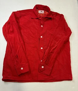 Camisa Vintage Fruit of the Loom Pana Botón Cazadora Roja Hombre Mediana - Imagen 1 de 8