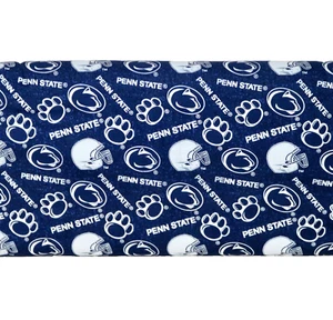 Penn State ~ Paws & Helmets Pattern College Cotton Fabric 1/4 Yard 9” X 44” - Picture 1 of 24