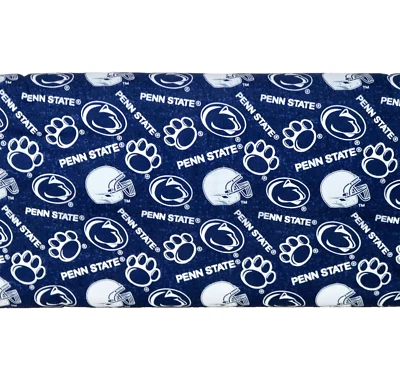 Penn State ~ Paws & Helmets Pattern College Cotton Fabric 1/4 Yard 9” X 44” - Image 1 of 4