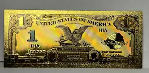 1899 $1 Black Eagle Silver Certificate Rep GOLD Banknote Novelty Dollar - Picture 1 of 2
