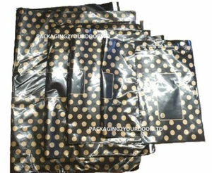 50 Mixed Black With Gold Polka Dot Mixed Sizes Mailing Bags (SP16) - Picture 1 of 2