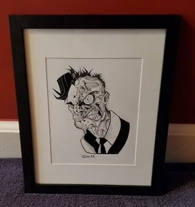 "Two Face" Original Artwork by Mike Ratliff (Framed 12.5" × 15.5") - Picture 1 of 1